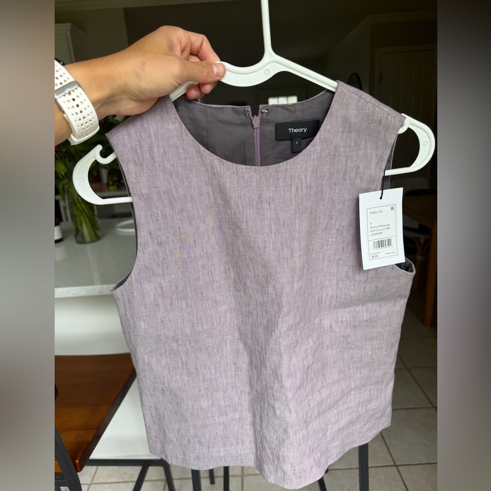 Theory purple blouse NWT